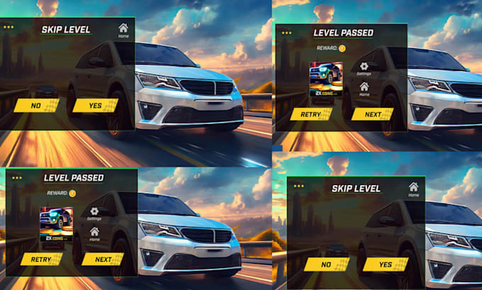 Design attractive game ui ux, mobile app ui ux, game art and animation ...