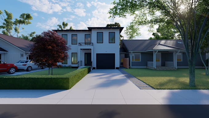 do 3d rendering, walkthrough for landscape