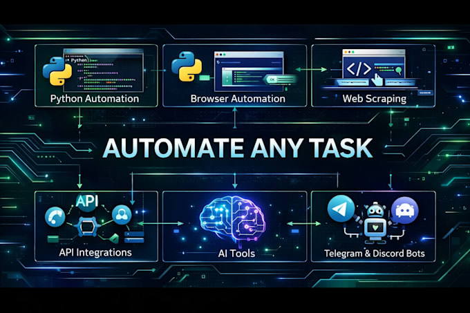 build python bots web scrapers ai automation tools telegram and discord bots