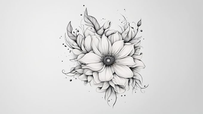 do floral and minimal tattoo design