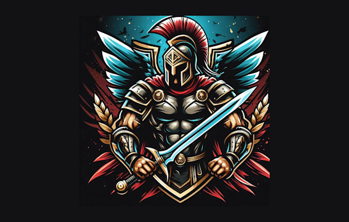 do modern gladiator esport mascot logo with express delivery