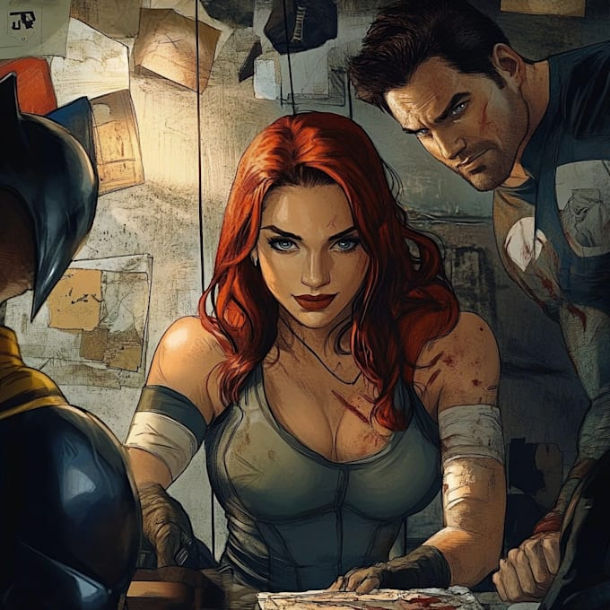 draw comic illustration, superhero, comic art