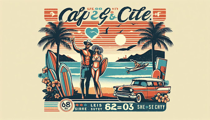 make vintage retro tshirt design for you