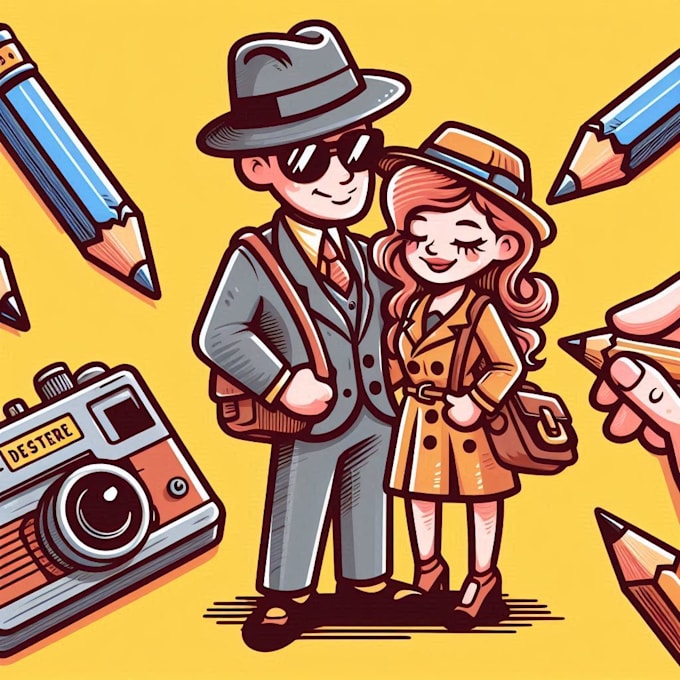 draw vintage retro cartoon illustration logo