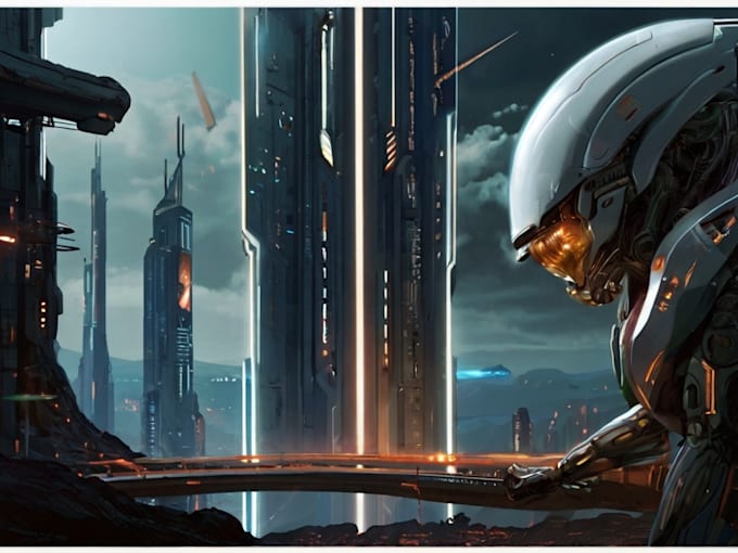 Design a sci fi illustration and concept art by Upenduber | Fiverr