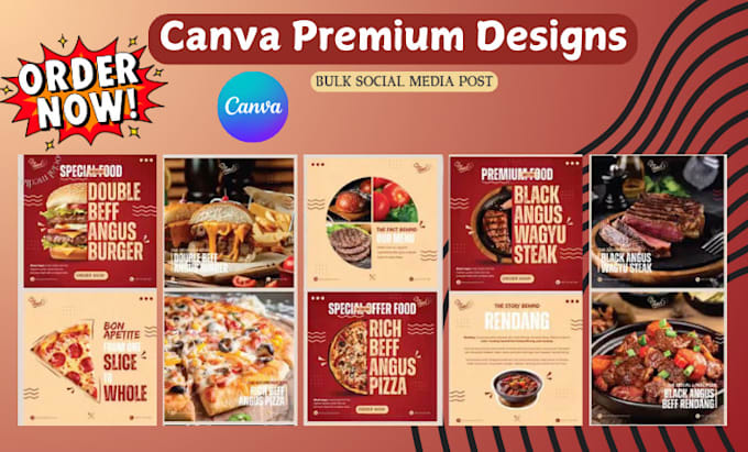 design bulk social media posts,ads, reels and canva template