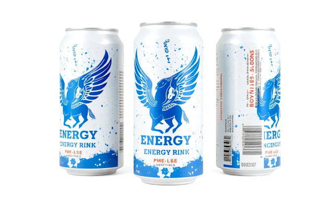 design energy drink, beer, can label, beverage label design