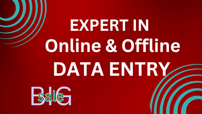 online and offline excel and CRM data entry free, all type