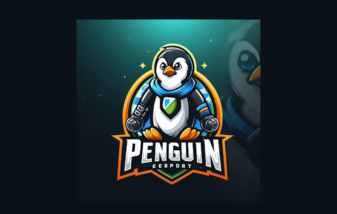 do unique penguin esports mascot logo with source file