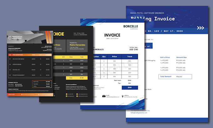 design invoice, quotation and order form price list template
