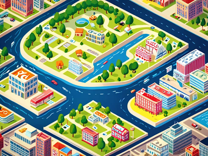 draw amazing vector or isometric map illustrations
