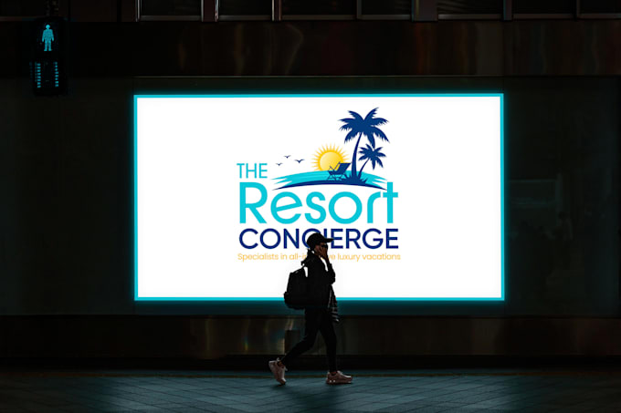 design a elegant luxury beach resort logo premium branding
