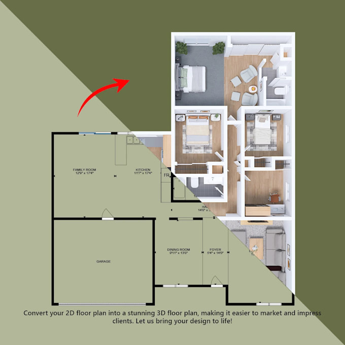 Create 3d floor plans and more by Duongkhoa220702 | Fiverr