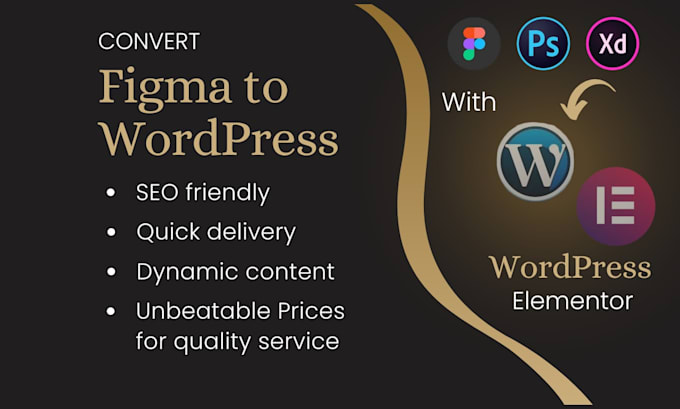 convert figma to wordpress using elementor, PSD to wordpress