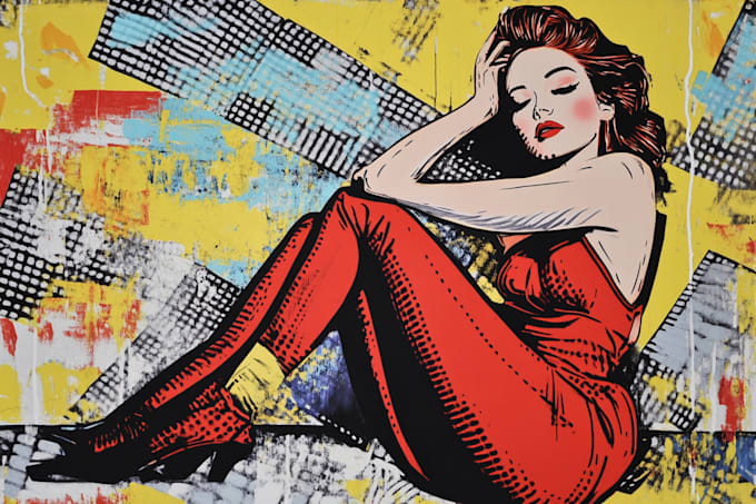 create a retro pop art roy lichtenstein style