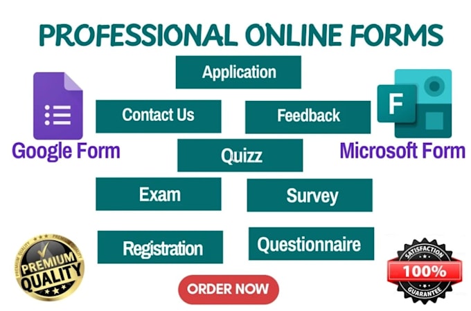 design responsive online forms and survey using google forms and microsoft forms