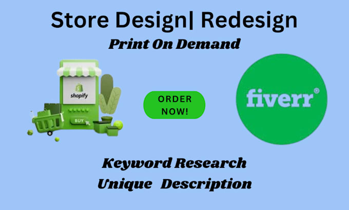 design, redesign shopify store shopify dropshipping store