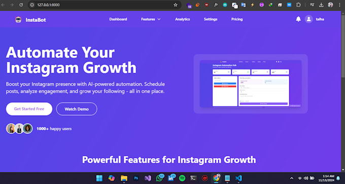 develop instagram marketing bot using python