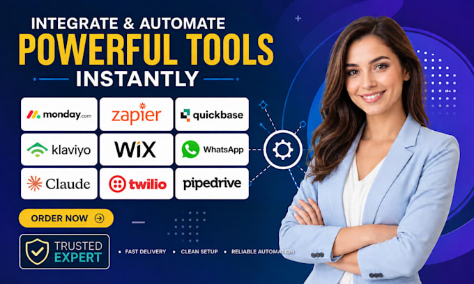 integrate monday zapier quickbase klaviyo wix whatsapp claude twilio pipedrive