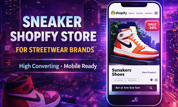 design a high converting shopify store for sneakers and streetwear brands