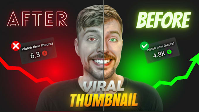 design unique and eye catching youtube thumbnail