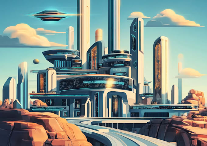 Design a illustration of futuristic cyberpunk city by Nexanderd | Fiverr