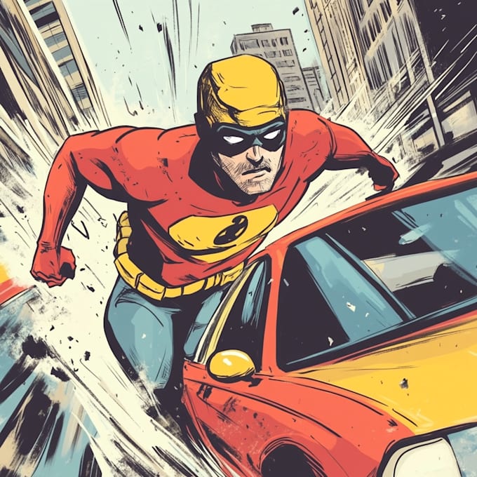 design superhero comic artwork and book