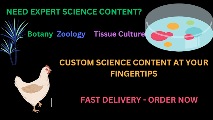 write on botany, zoology, and tissue culture