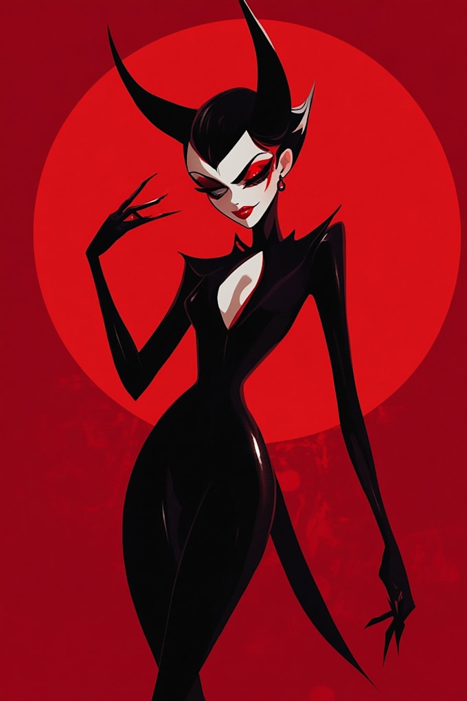 draw your oc in hazbin hotel or helluva boss style