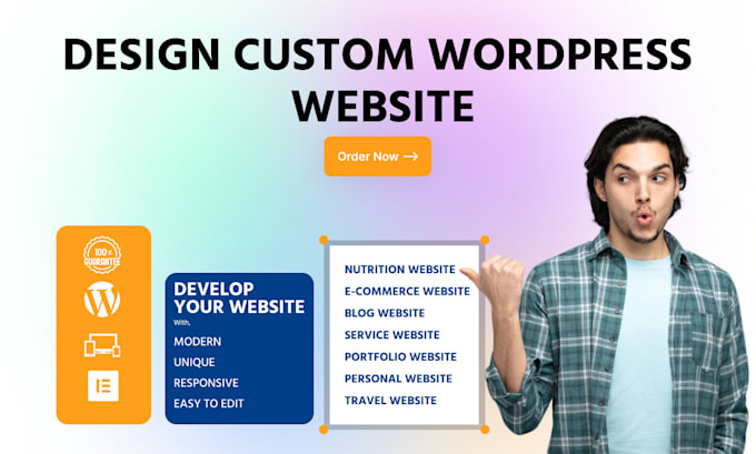 design wordpress website for business, service, or blog