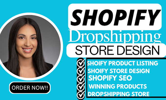 do shopify setup, dropshipping store design, product listing, SEO