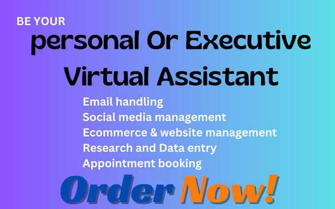 be your proactive personal assistant executive virtual assistant to free up time