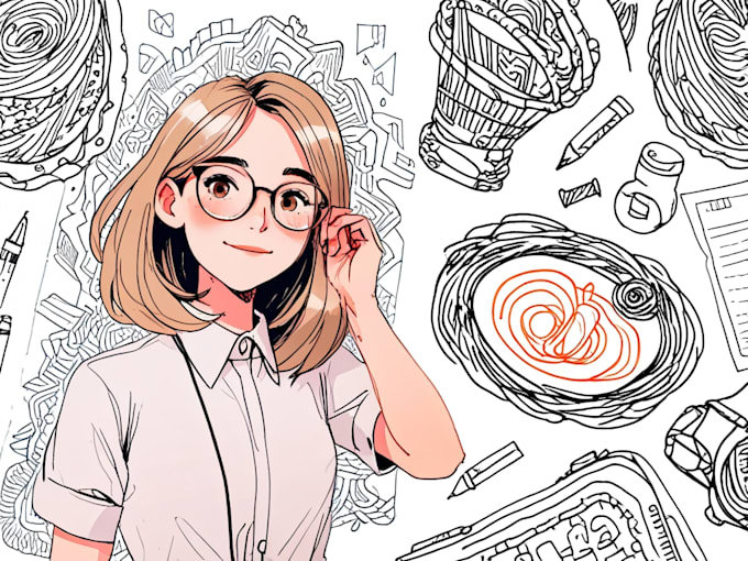 create cute professional doodle art illustrations