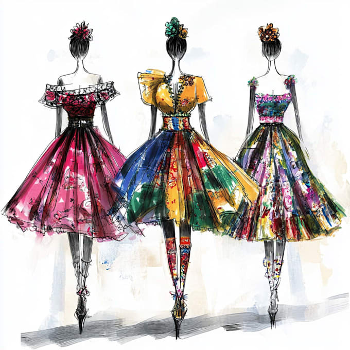 Draw a detailed fashion illustration by Souneroach | Fiverr