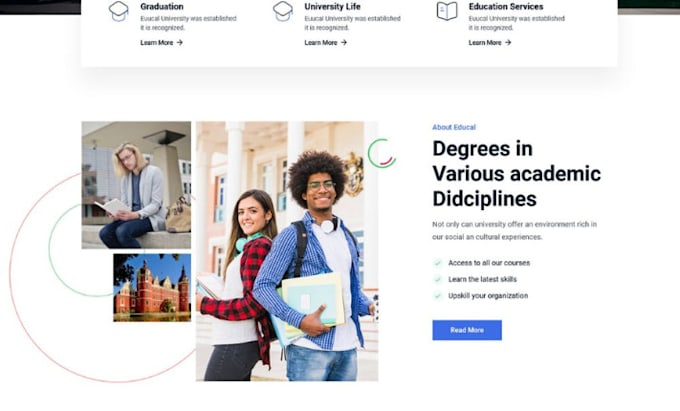 build kindergarten website school website high school website with  wordpress