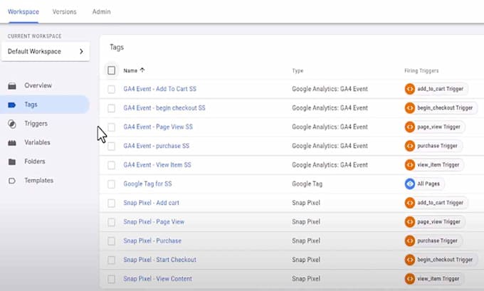 setup snapchat pixel conversion API and ga4 server side tracking by GTM