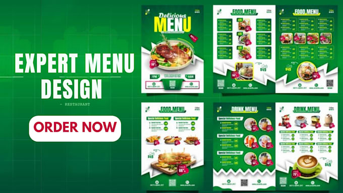 Design professional and modern print menu food menu price list or ...