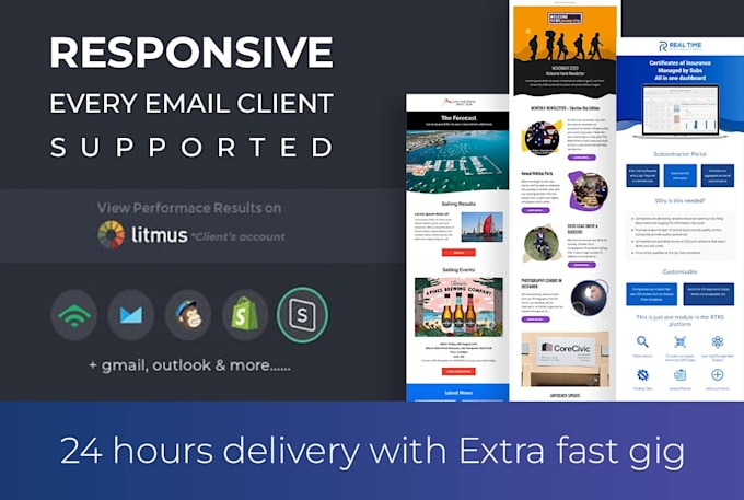 create a responsive HTML email template