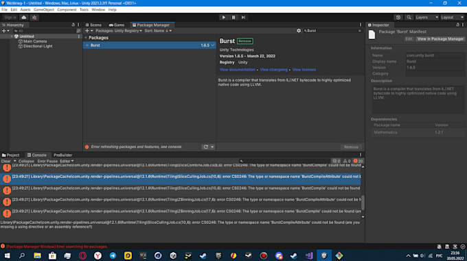 fix any unity bug or android build errors in unity game