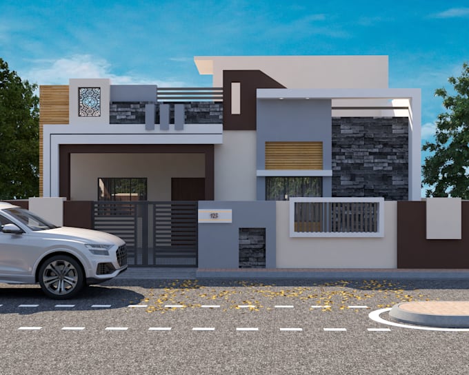3d model, rendering architecture design for exterior