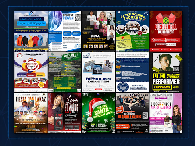 ai event, business flyer, show poster and postcard maker