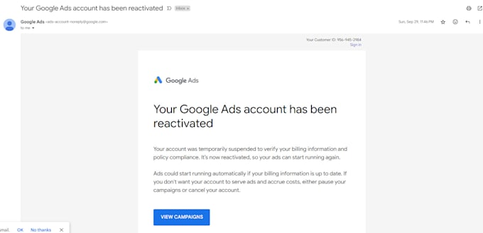 fix and reactivate suspended google ads adwords account