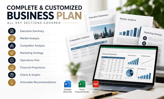 create a professional business plan with financial projections