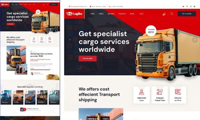 build logistics website, trucking website, cargo website, towing service website