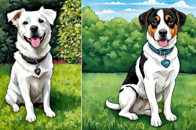 draw an awesome pet cartoon portrait