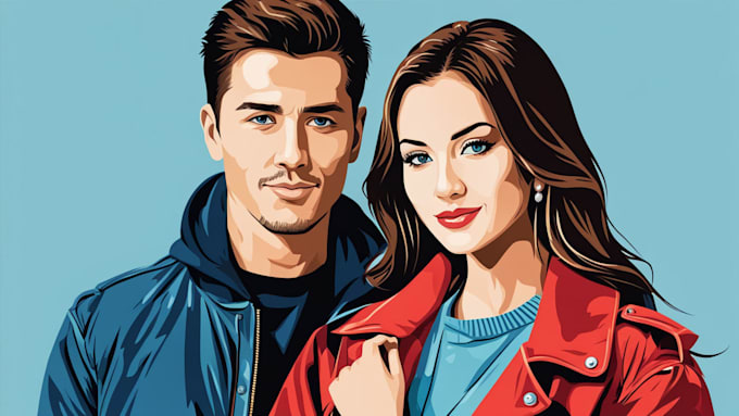 create couples art vector portrait