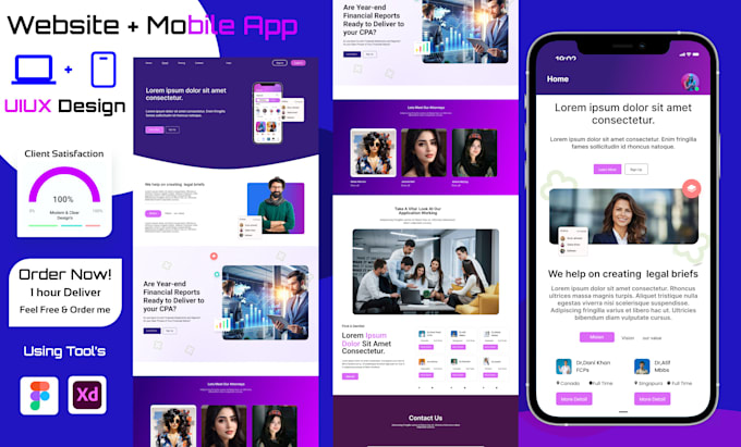 Do modern web ui ux design, dashboard ui ux, app ui in figma, adobe xd ...