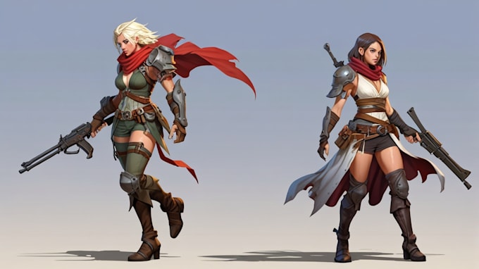 draw a character design or concept art, fantasy illustration