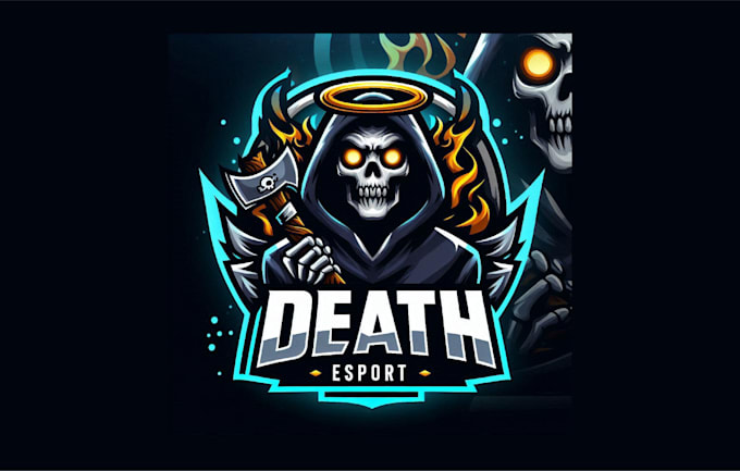 make an death esport mascot logo with free source file