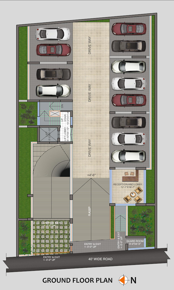 draw architectural 2d floor plan and plan rendering